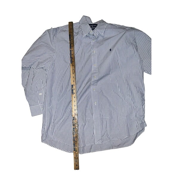 Ralph Lauren Shirt Mens XL Blake Button Down White Blue Check - Picture 5 of 7